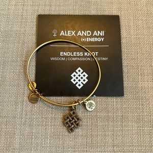 Alex and Ani Endless Knot Gold Bangle